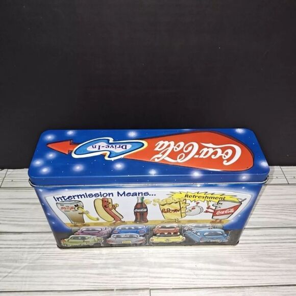 Coca Cola Vintage Drive In Diner Movies Collectible Metal Tin 1999 - Picture 1 of 10